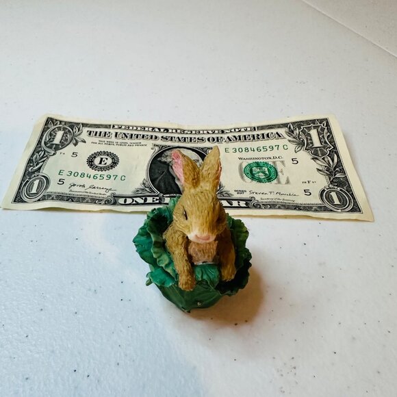 Small Bunny Figurine Easter decoration spring decor springtime tiered tray - Picture 2 of 9